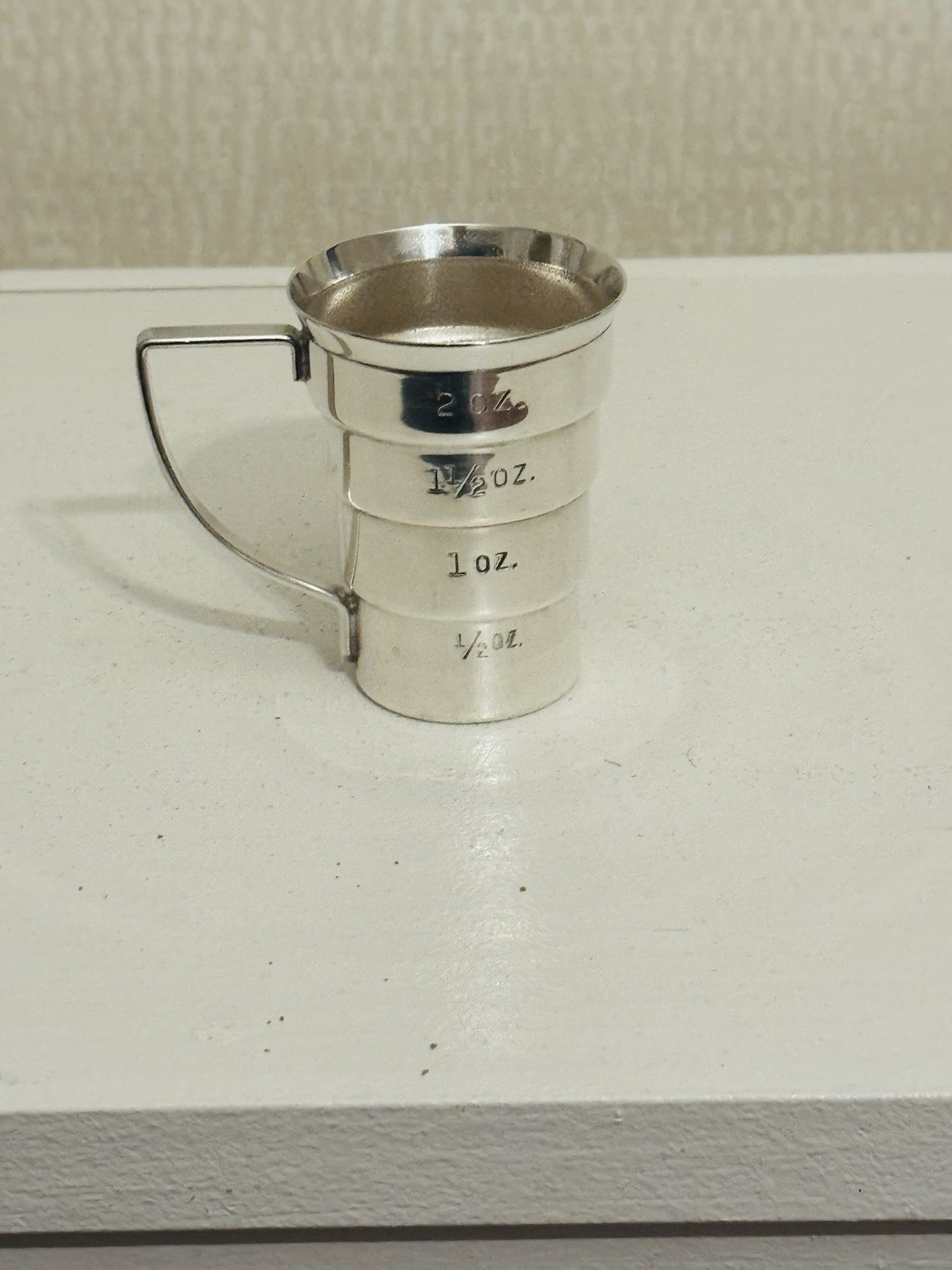 Napier Vintage Silver Plated Stepped Jigger Bar Measuring Tool