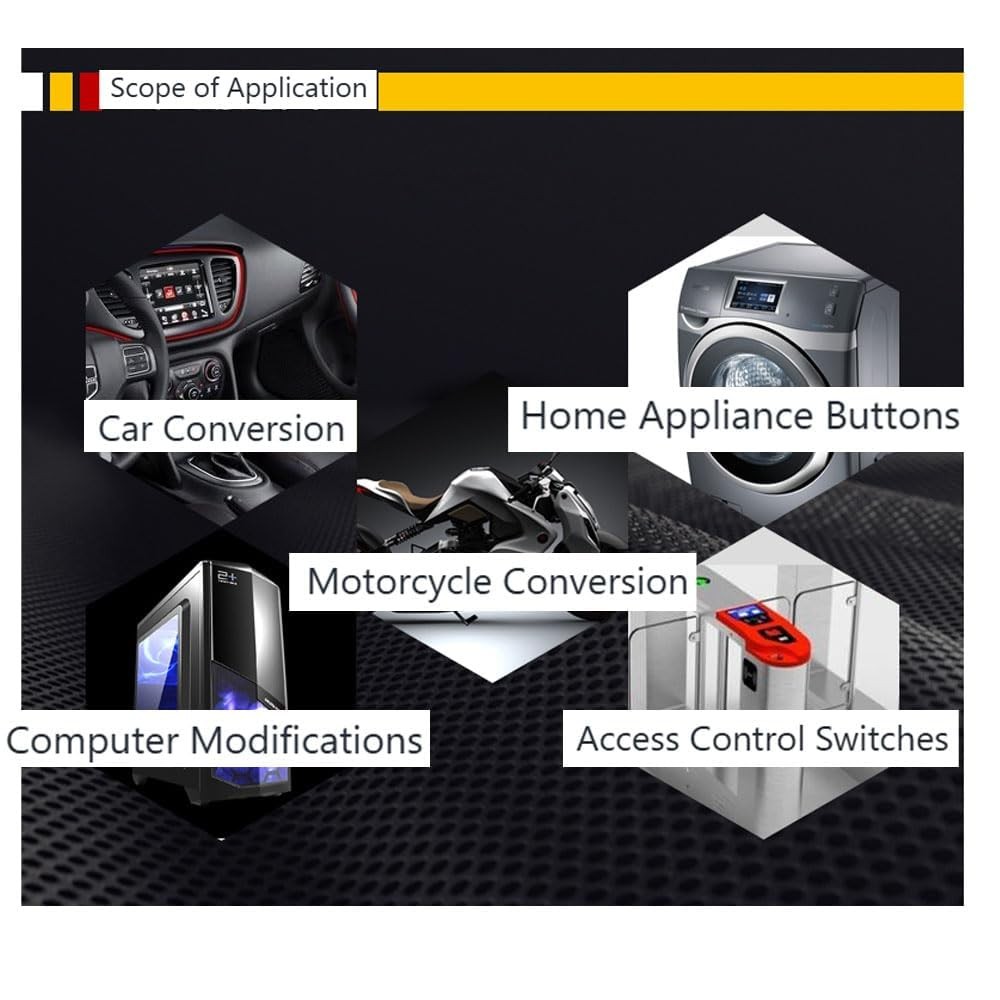 6Pcs Push Button Switch- Metal Waterproof and Rustproof Toggle 6PCS, Silver