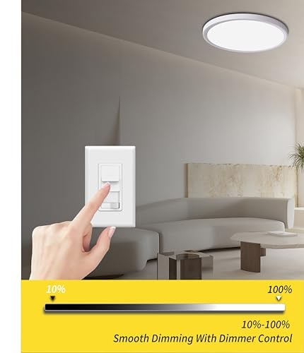 1Pack 16 Inch Dimmable LED Flush Mount Ceiling Light Dimmable-16IN-1PACK White