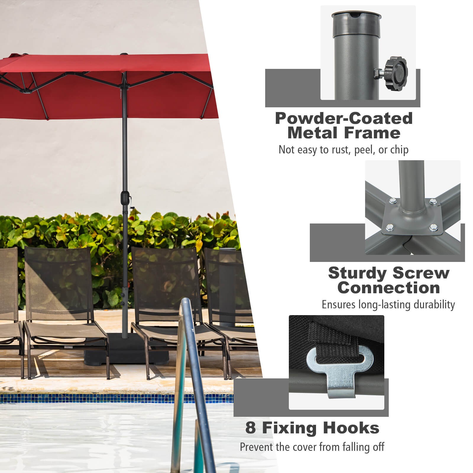 Patio Market Offset Umbrella Stand Holder Base Sand Filled Sandbags Outdoor