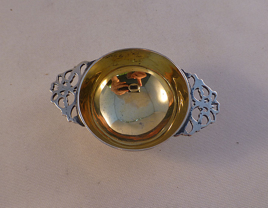 English Sterling London 1893 Salt Cellar(s) W/ Reticulated Handles