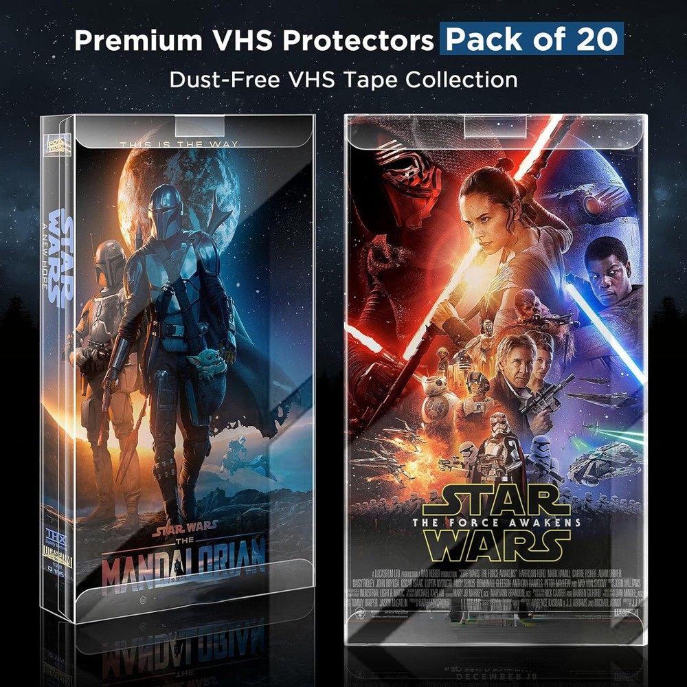 2x Box Protector Sleeves for Premium VHS Cassette Tape Protective Plastic Case