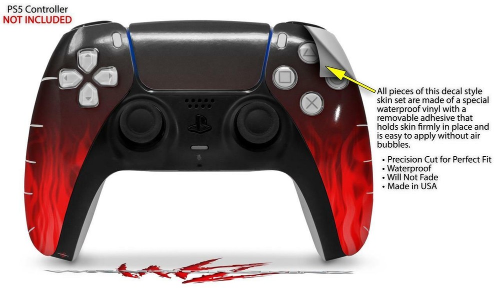 Skin Sony PS5 Controller Fire Red