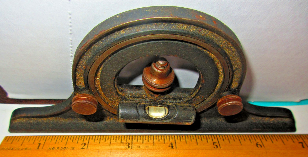 VINTAGE L.S. STARRETT NO. 12 COMBINATION SQUARE PROTRACTOR HEAD