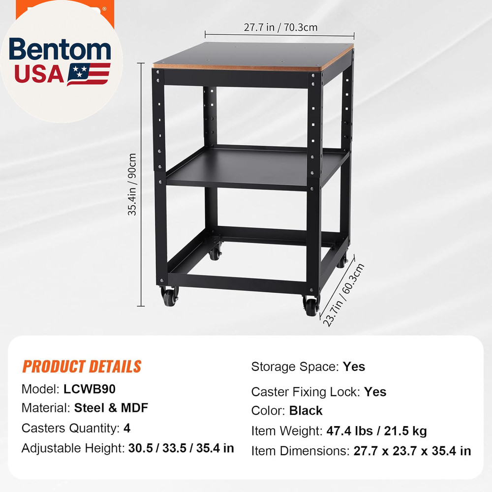 Thickness Planer Stand, 100 Lbs Heavy Loads, Three-Gear Height Adjustable Thickn