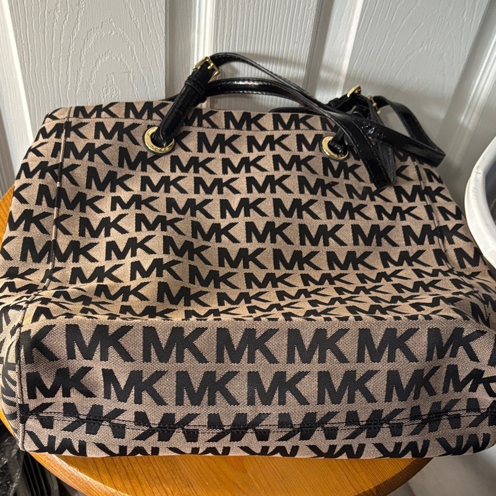 Michael Kors Brown/Tan Monogram Tote Bag