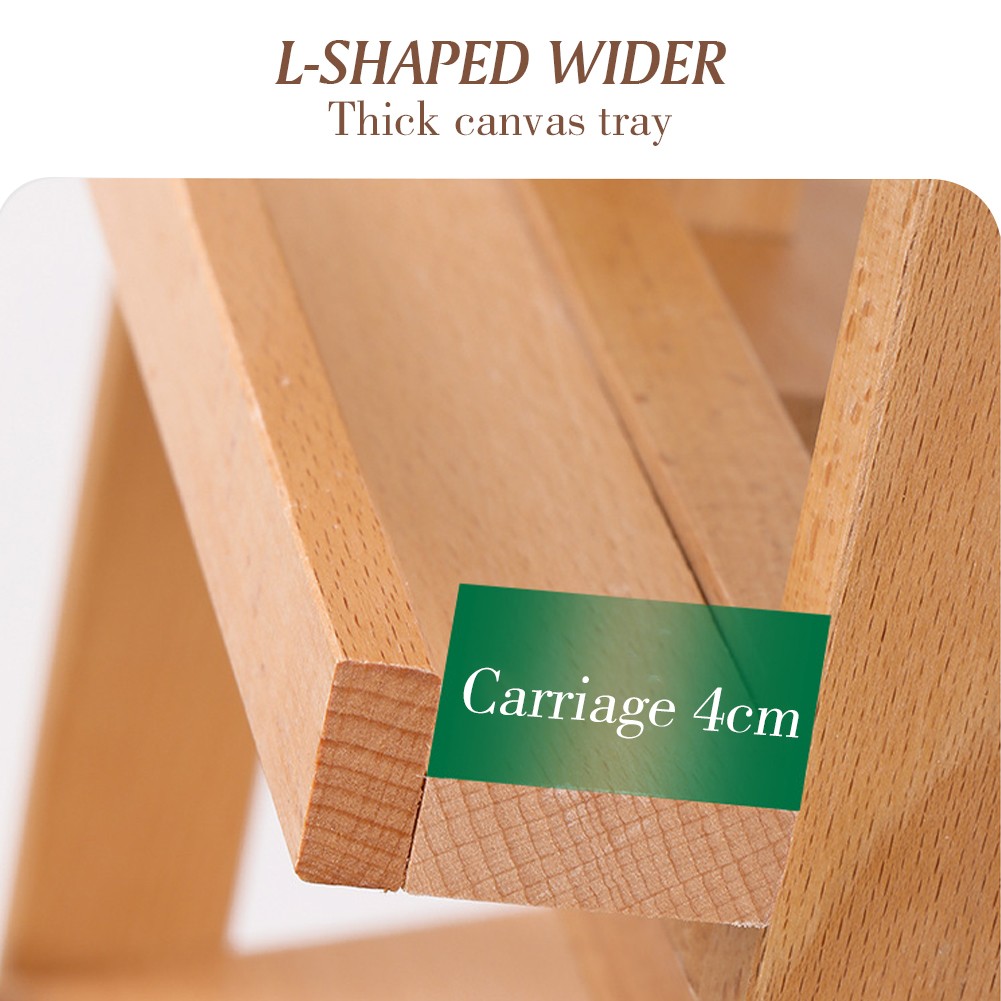 Large Wood H-Frame Easel with Storage Drawer and Palette, Foldable Art Painting