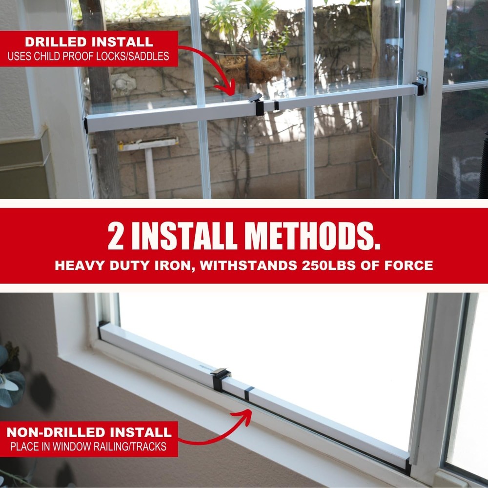 Extendable (14.25" to 37") Security Bars for Windows - White