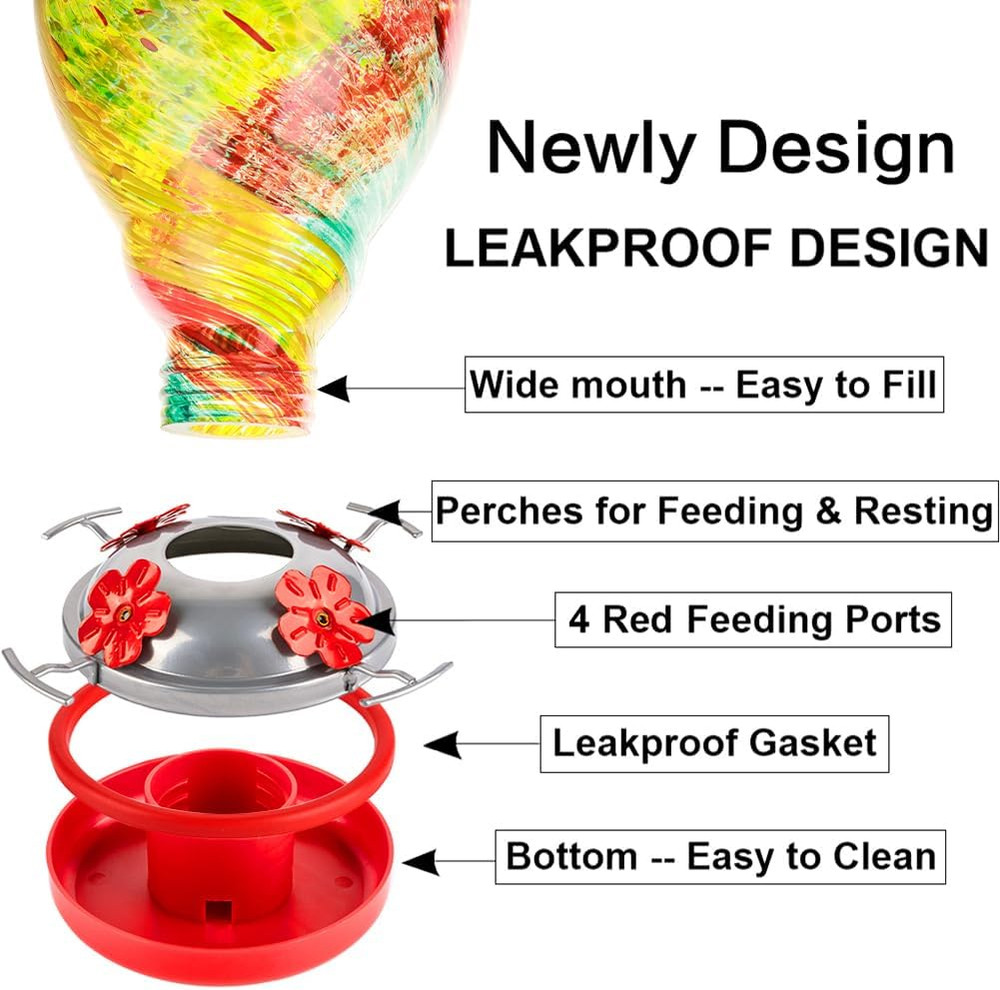 6 Pack Hummingbird Feeder Bottom Replacement Parts Base Set Includes Feeder B...