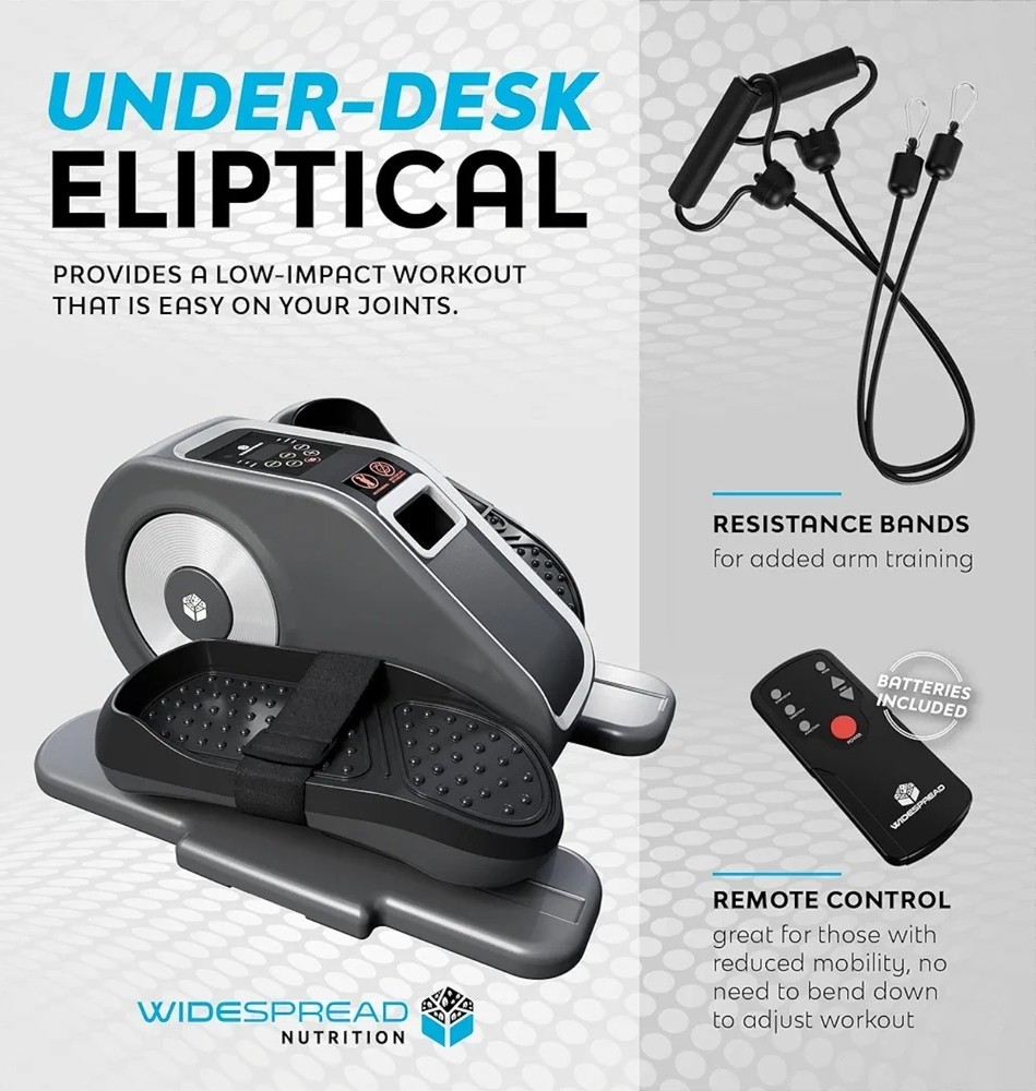 Widespread Under Desk Elliptical Electronic Stepper 12 Speed Exercise