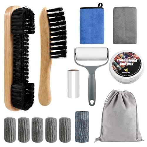 Pool Table Brush Set, 14pcs Billiard Table Felt and Cue Cleaning Accessories