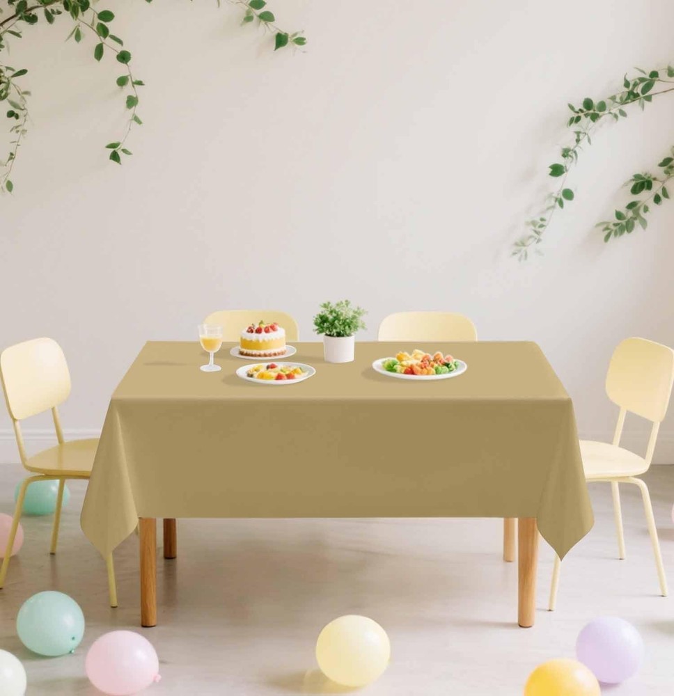 SietDESEO 2 Pack Gold Plastic Tablecloth 2 Pack,
