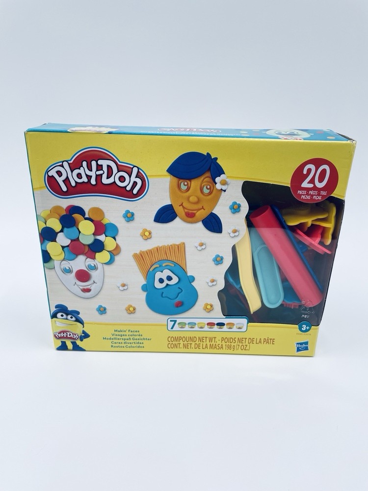 Play-Doh Makin' Faces Create It Kit 7 Non-Toxic Fun Colors Toy 20pc