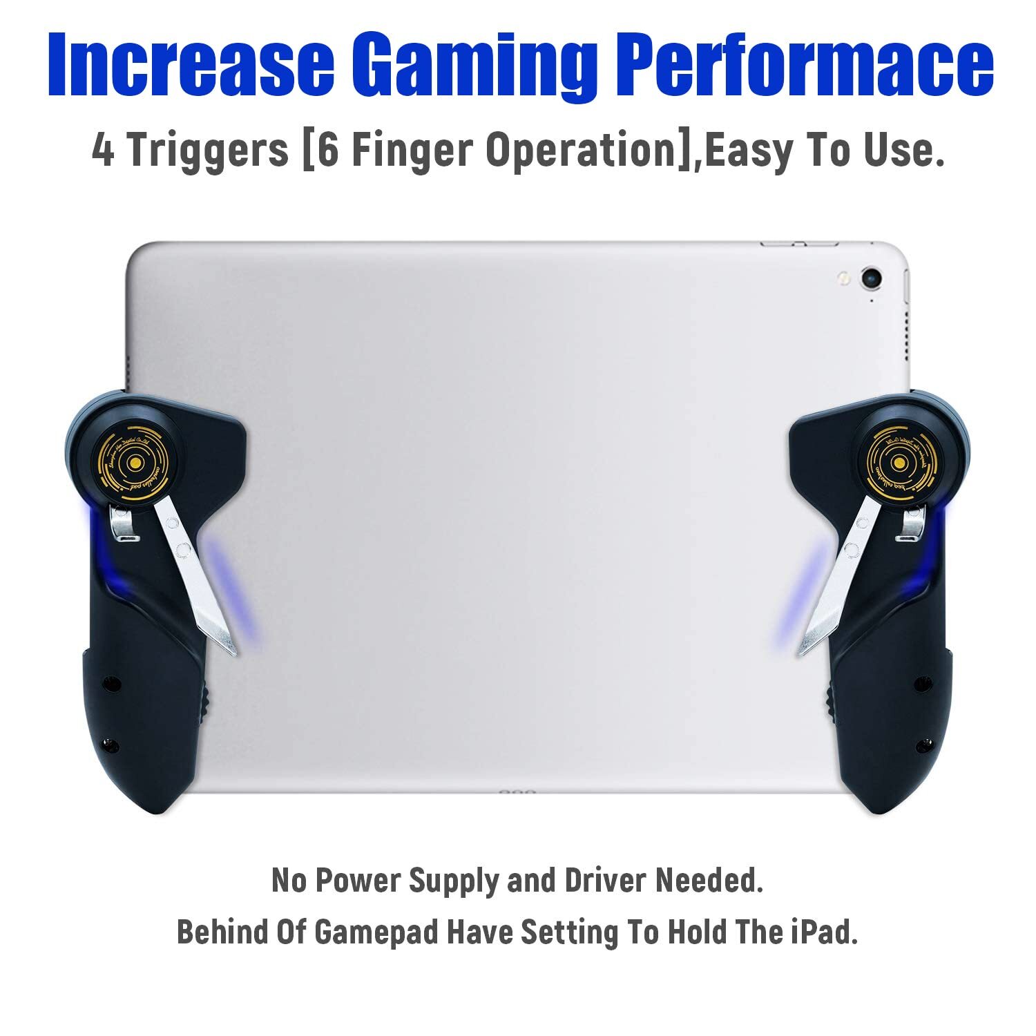 Game Controller Triggers with 6 Finger Sleeves for Android iPad Tablet Computer