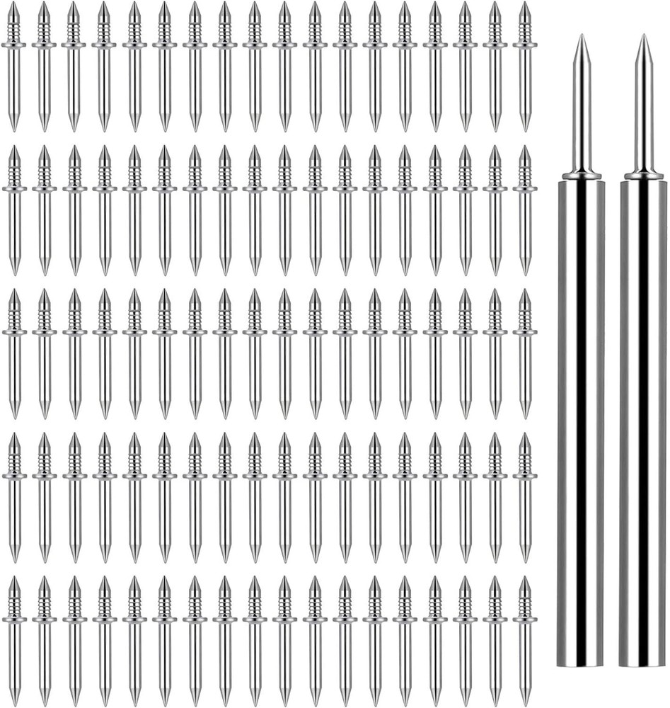 250 Pcs Double-Head Skirting Thread Seamless Nail, Double-Headed Silver
