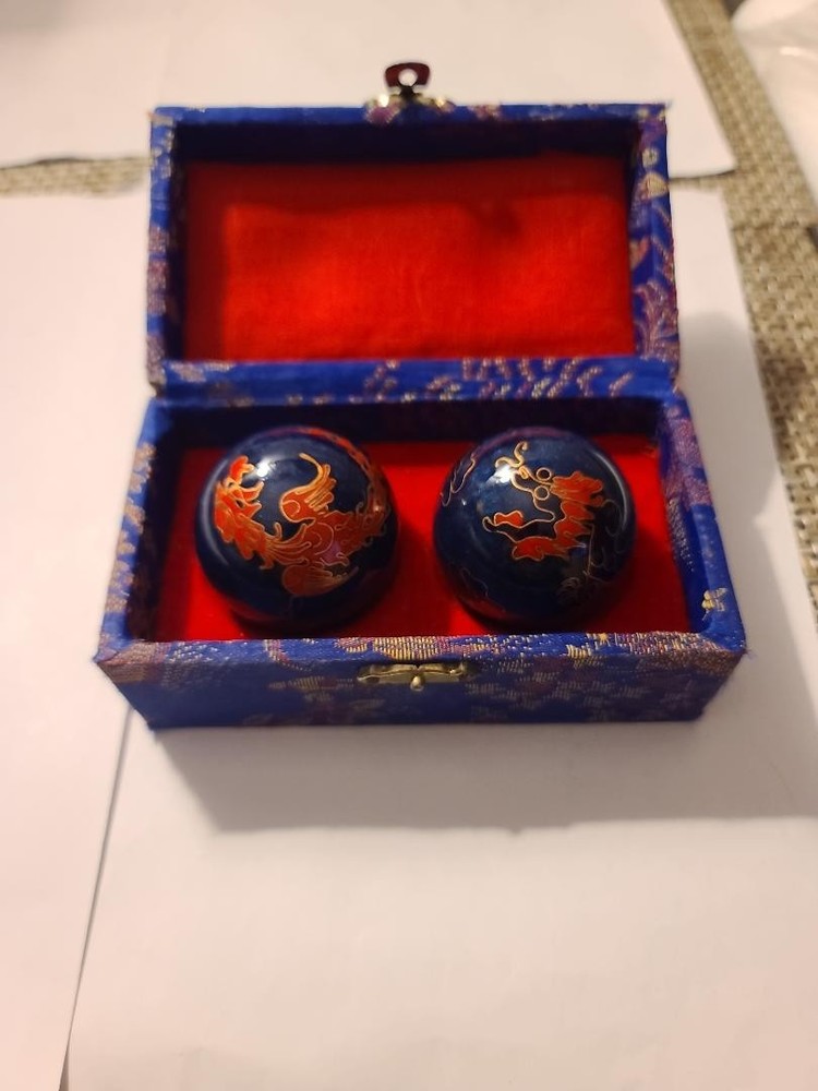 Vintage 2 Chinese Boading Balls With Dragon Design