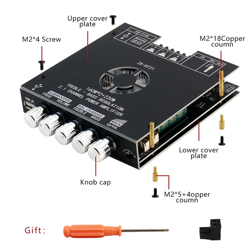 2.1 Channel Amplifier Module 160Wx2 220W Audio Power Amplifier Module
