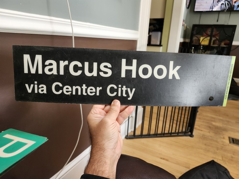 Retired SEPTA Railway Double Sided Plastic Flip Sign