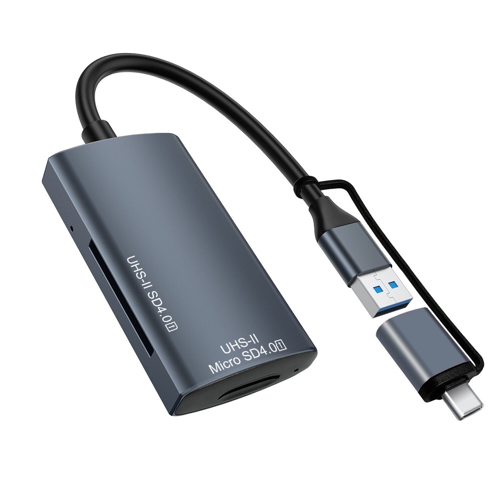 USB Type C SD4.0 Card Reader Writer Expander 2in1 Memory Card Reader for Tablet
