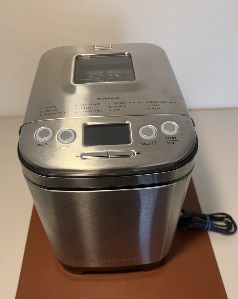 Cuisinart CBK-110 Bread Machine Stainless Steel 1.5lb 12 Programs LCD Timer