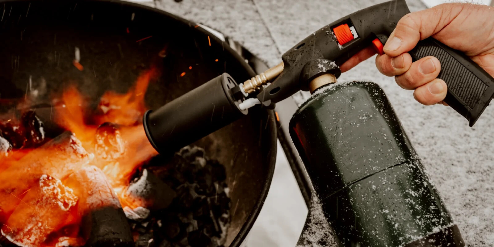 Electric Hand Held Propane Torch Head Push Button Self Igniting Propane Torch