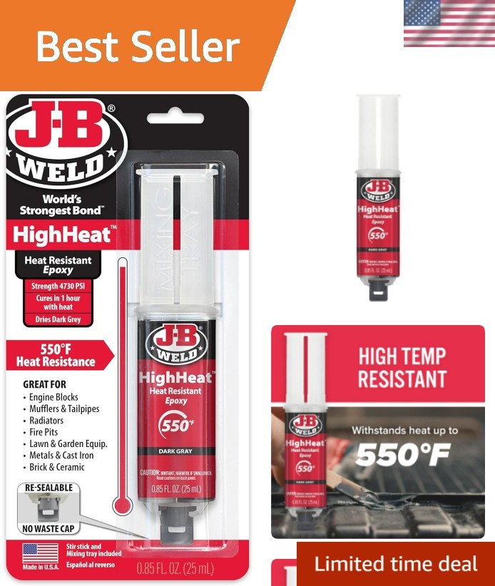 High Heat Epoxy Syringe, Dark Grey