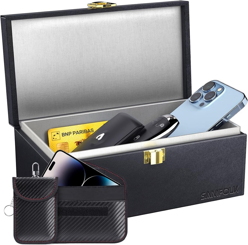 Elegant 2-Pack Faraday Box & Pouch - Secure Your Keyless Car Keys Effortlessly