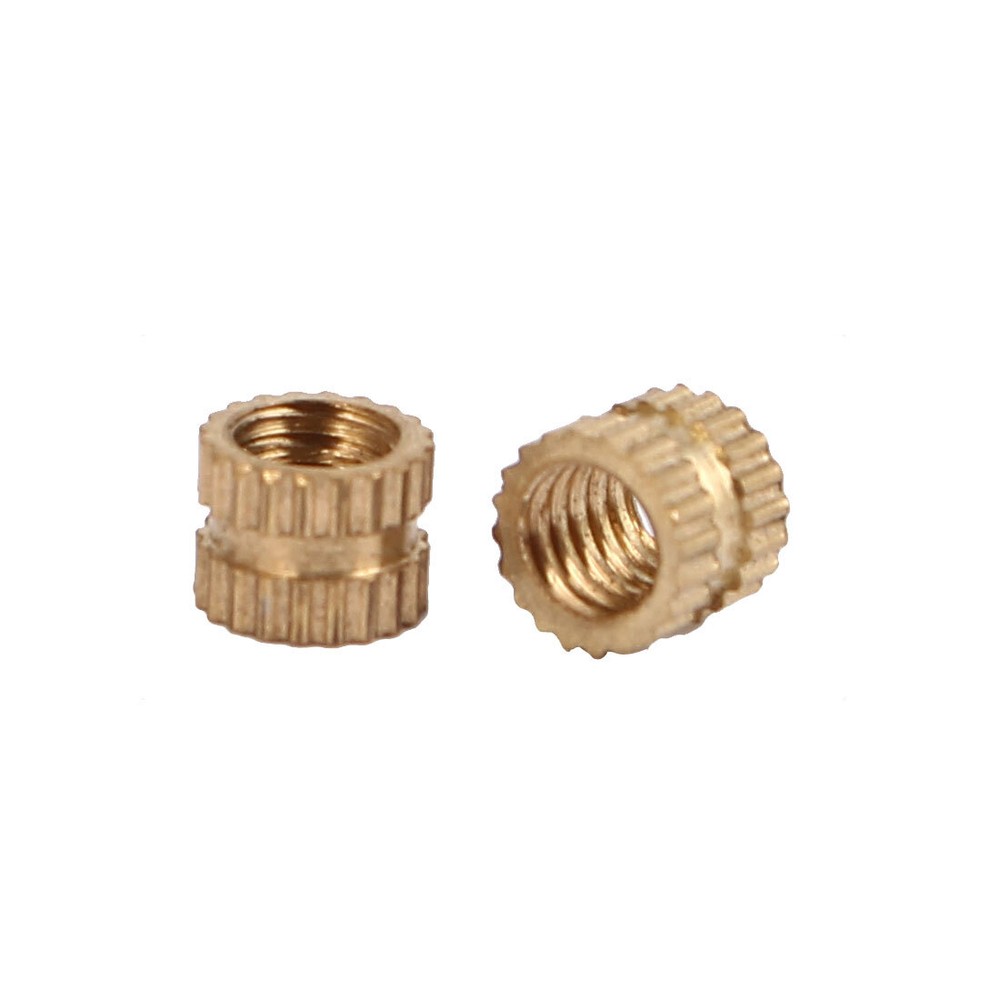 200pcs M4 x 4mm Female Thread Brass Knurled Threaded Insert Embedment Nuts