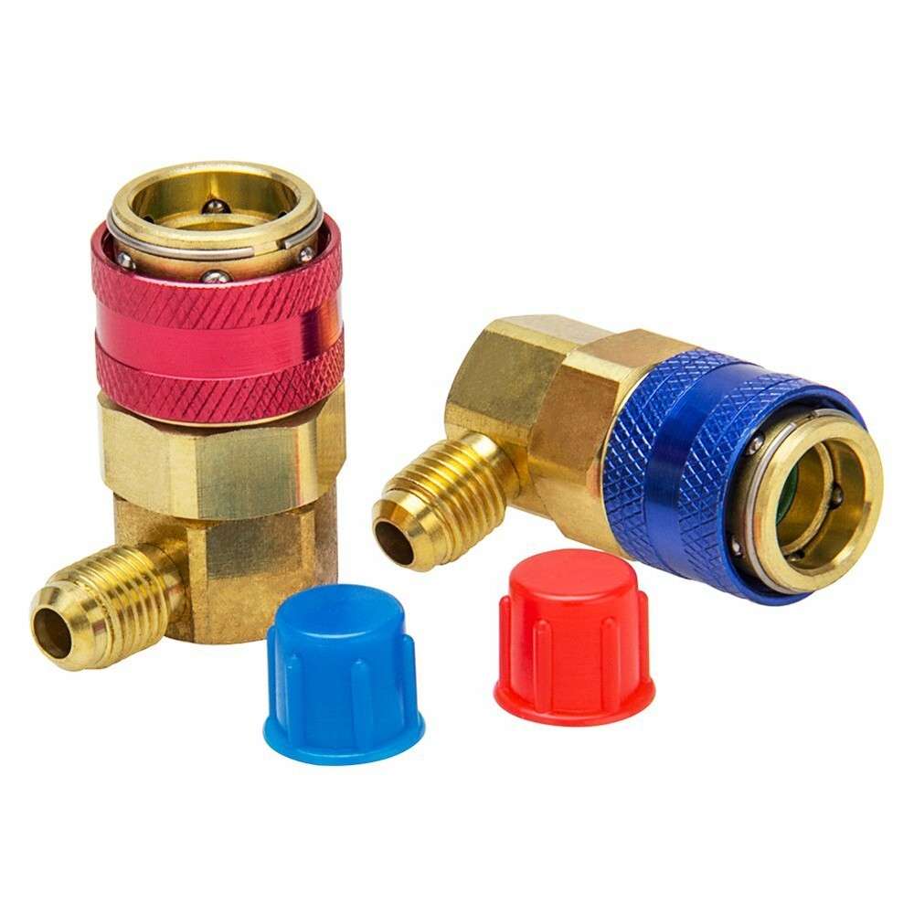 Quick Coupler Manifold Gauge Set Conversion Kit High Low Angle Adapter A/C