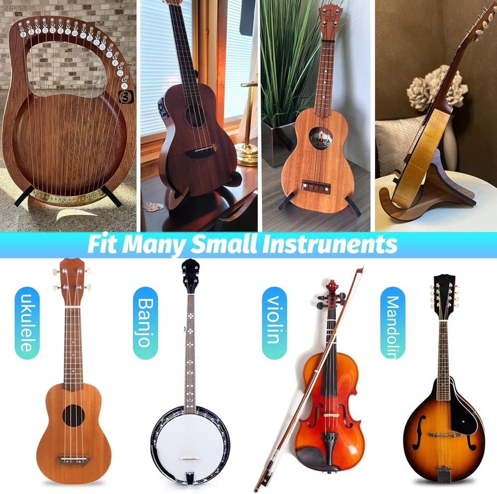 Portable X-Shape Stand for Ukulele and Other String Instruments, Lightweight
