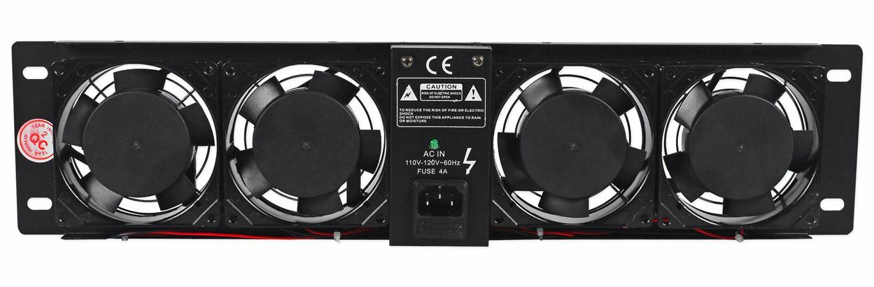 Rockville RRF4 19" Rack Mount 4 Fan Cooling System with LED Temperature Display