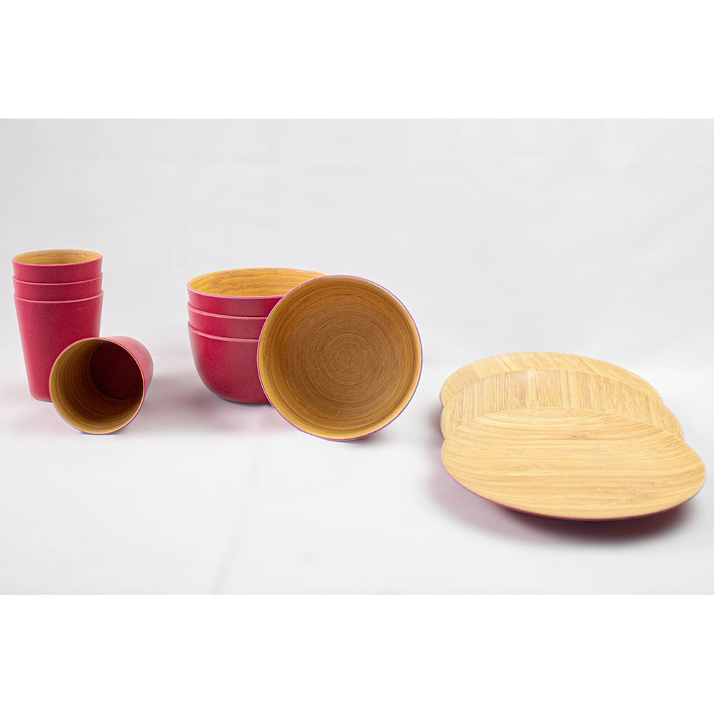 Kole Imports - Melamine Dining Set (Red)