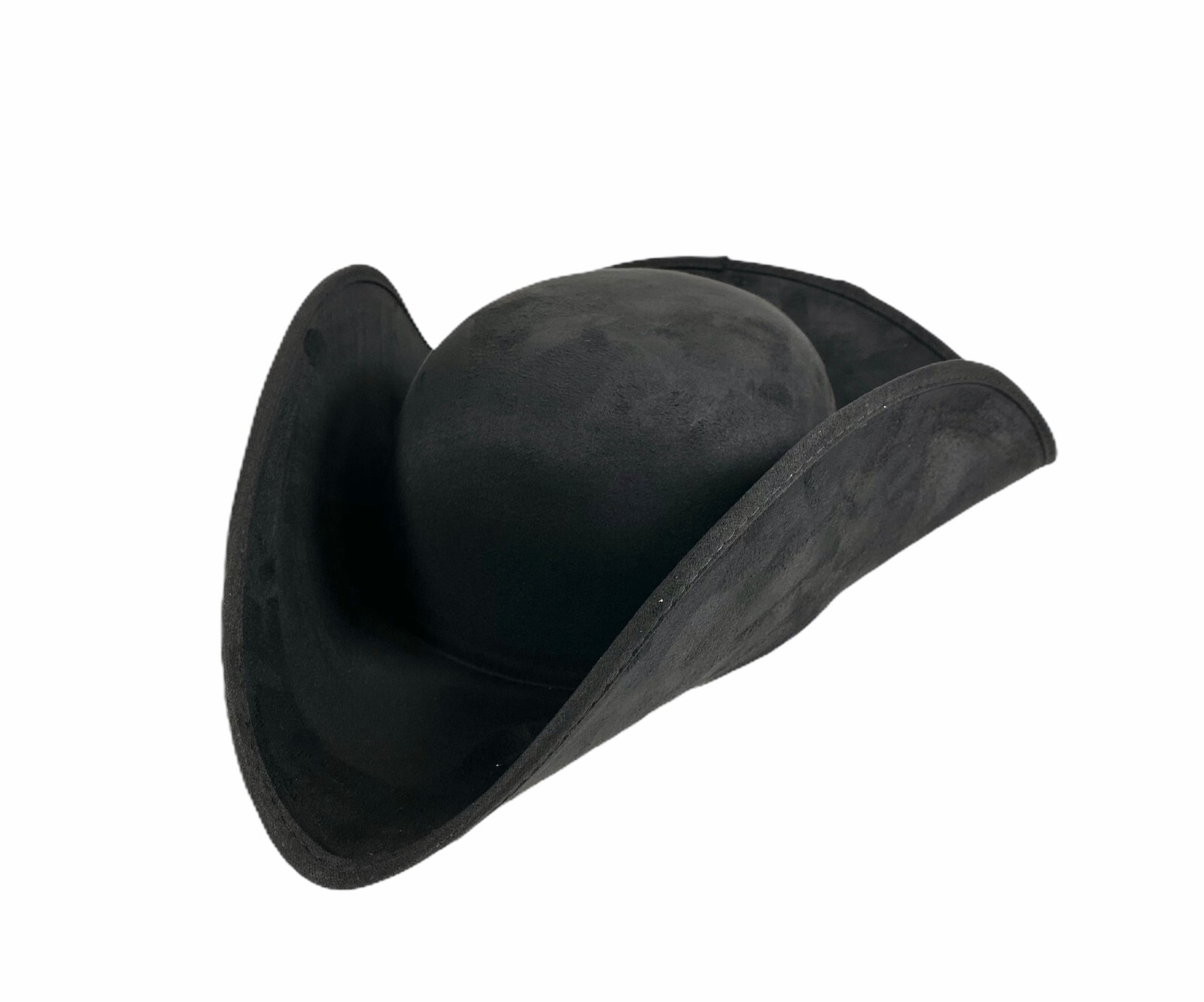 BLACK PREMIUM ADULT BLACK PIRATE TRICORNE TRI-CORNER TRICORN COSTUME HAT