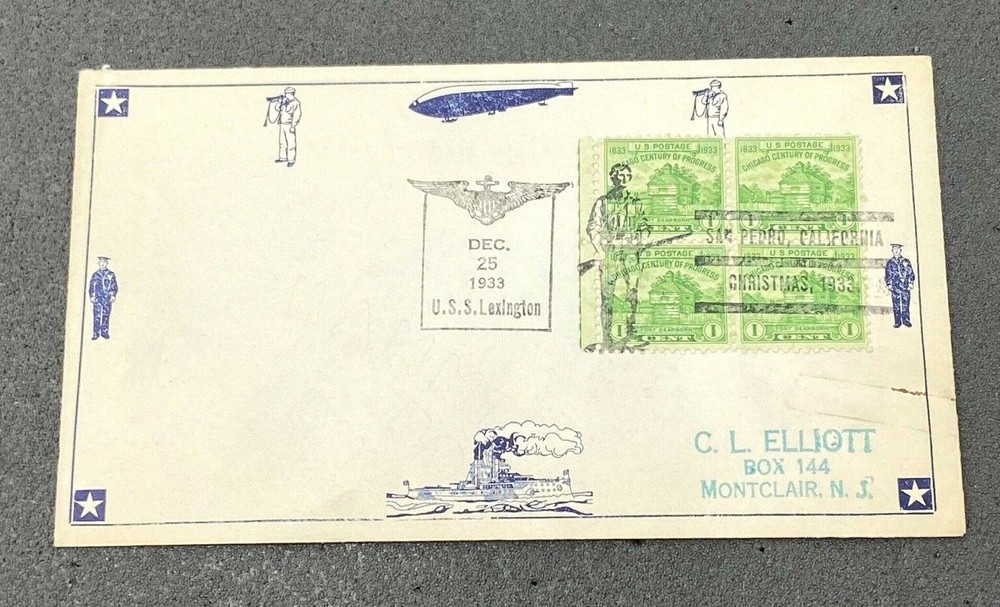 1933 USS Lexington CV-2 Commemorative Issued Envelope