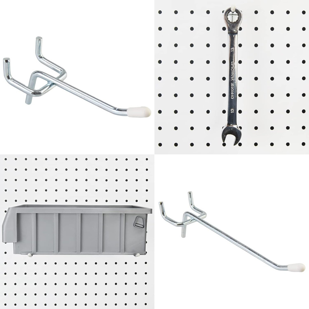 Peg Board Organizer 21 Pack, Pegboard Accessories with Baskets Cups Hooks - 1...