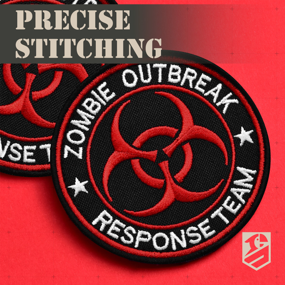 2Pcs Zombie Outbreak Response Team Patch, Embroidered Hook and Loop Zombie Patch