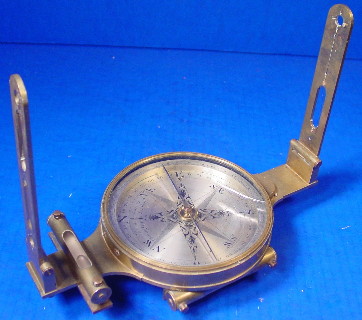 1816 Thomas Jones Compass folding Sight Vanes Vertical Arc - Rare Early Compass