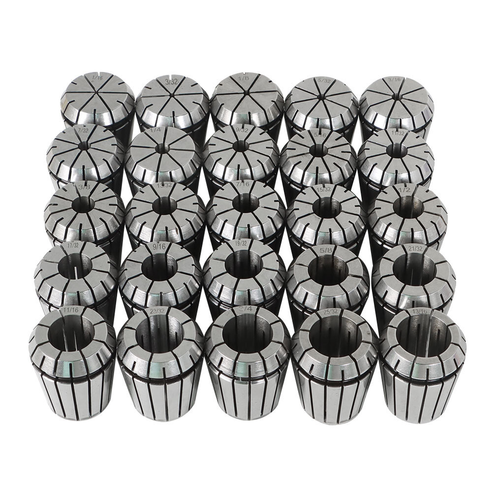 25 Pcs Collet Set ER32 Collet Chuck 1/16" - 3/4" Holder Spring Collet Set