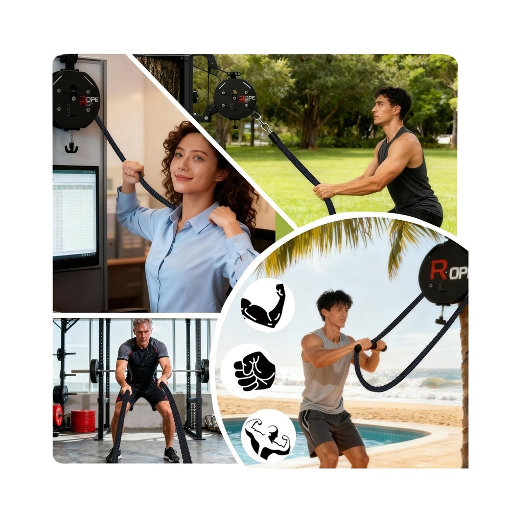 Endless Rope Trainer,Portable Cable Pulley System,Pulley Cable Machine System...