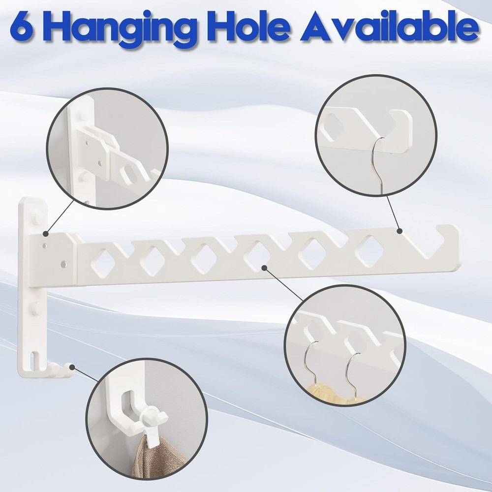 Wall Mounted Clothes Drying Rack, Wall Clothes Hanger Foldable, Laundry Hange...