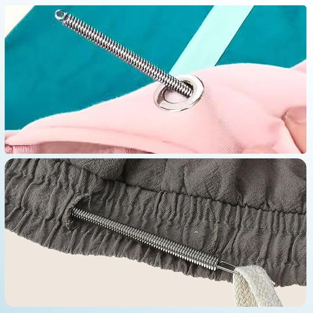 2 PCS Spring Drawstring Needle Threader,Diy Rope Threader Clip,Drawstrings Repla