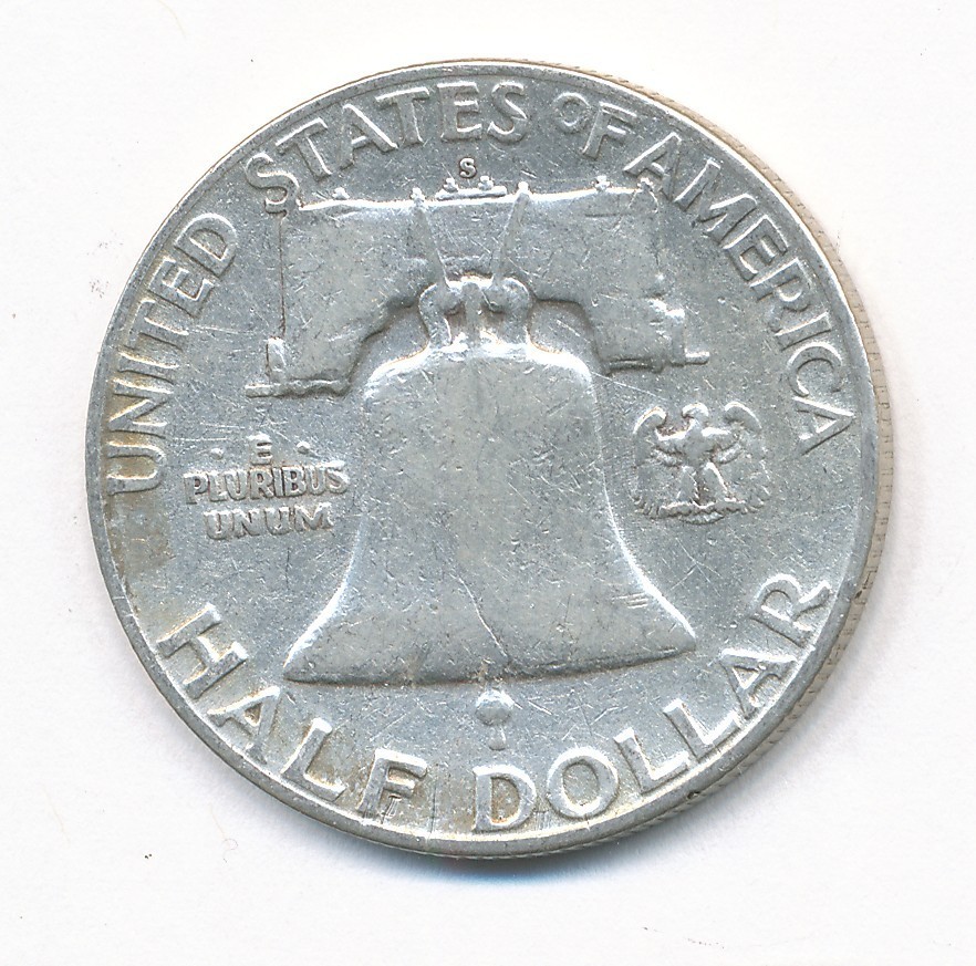 1952 S FRANKLIN SILVER HALF DOLLAR