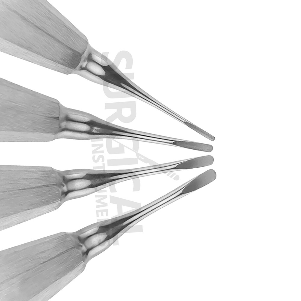 4 Pcs Luxating Straight Elevators Set Dental Instruments Stainless German Grade