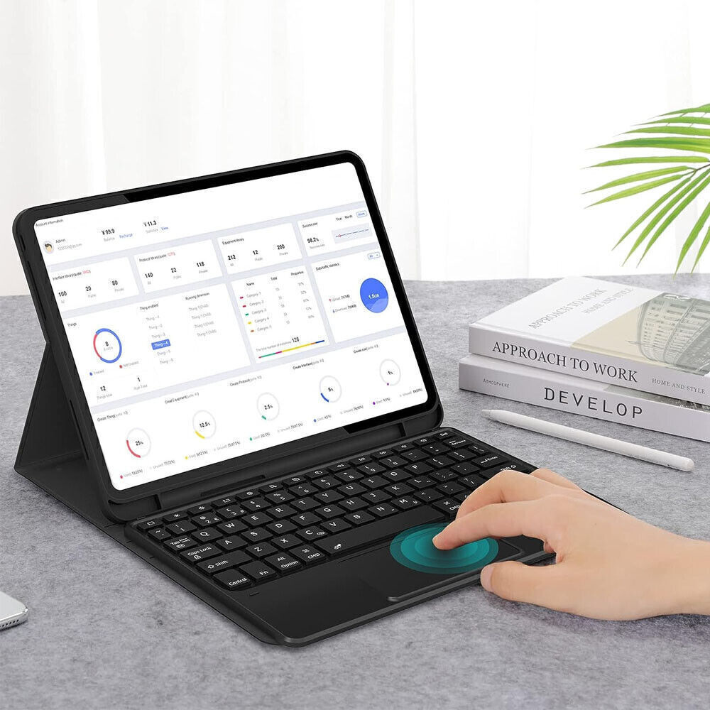 Rechargeable Backlit Bluetooth Touchpad Keyboard Mouse For Android IOS Tablet PC