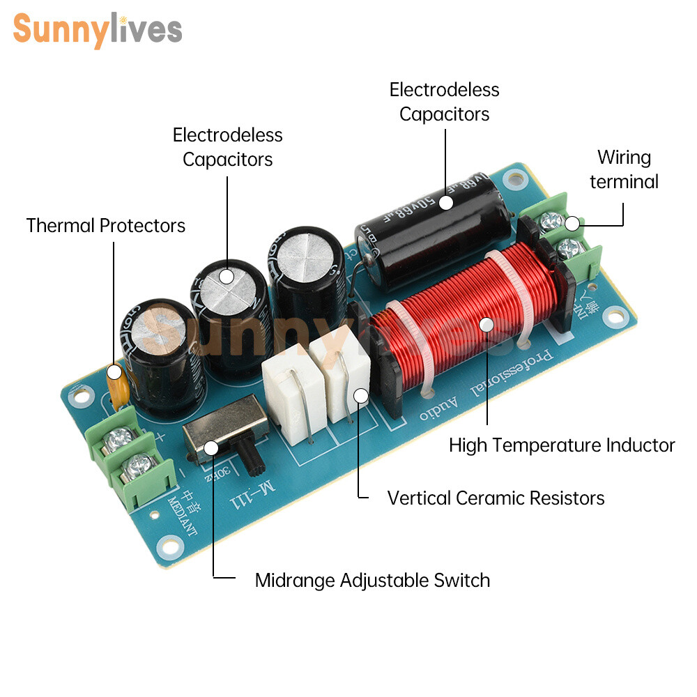 150W Midrange Speaker Frequency Divider Audio Crossover For HiFi Audio Amplifier
