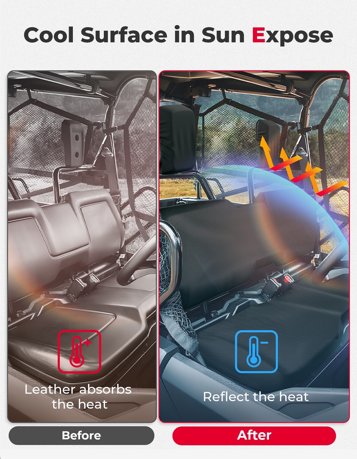 KEMIMOTO 1680D UTV Seat Cover Dust Cover for Honda Pioneer 700 / 700-4 2014-2024