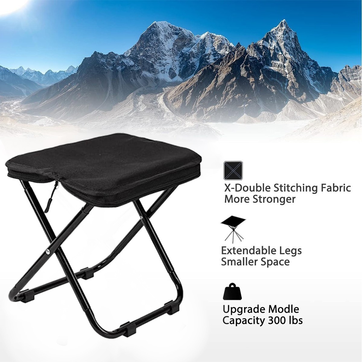 Foldable Camping Backpack Stool Portable Lightweight Collapsible Chair Travel