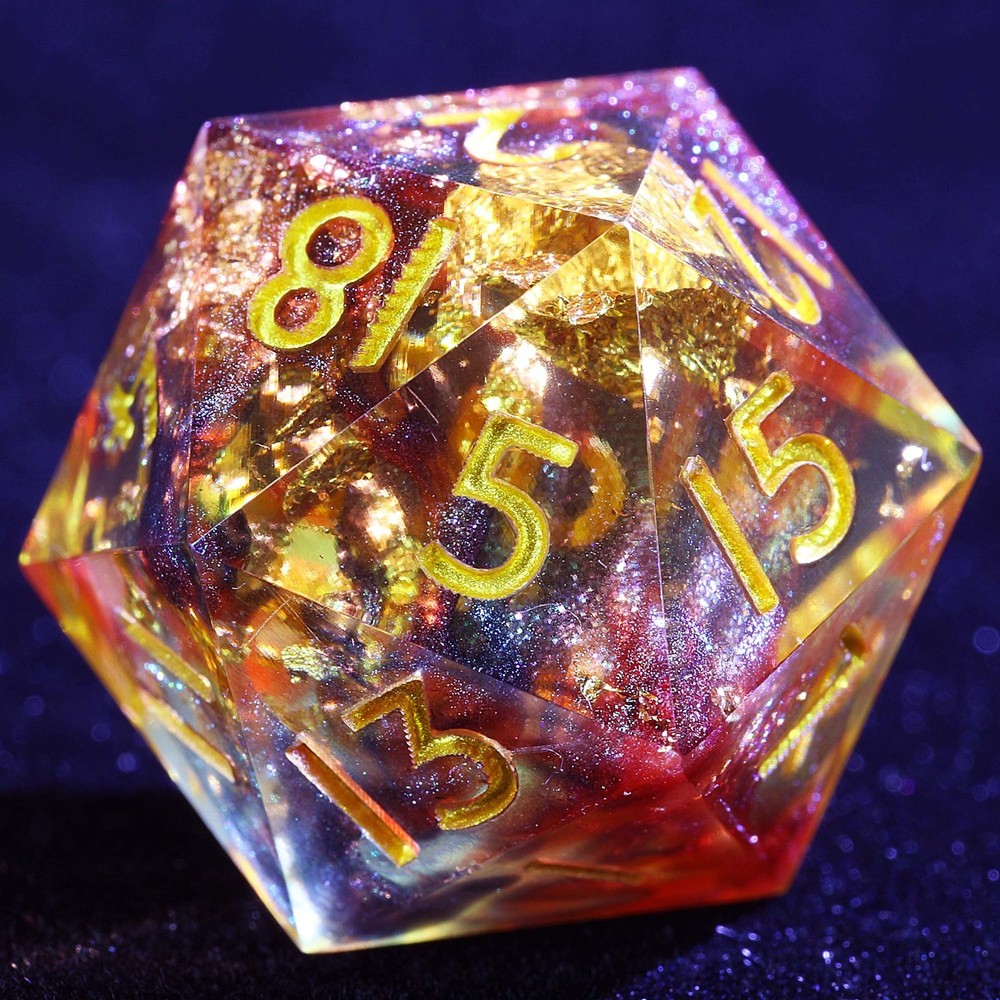 9 Polyhedral Resin Dice DD Set Trinity Aurora Forge for Dungeons Dragons RPG
