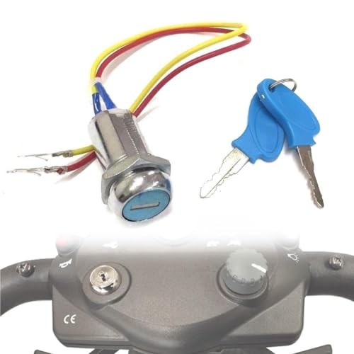Ignition Key Switch Lock 2 Wire with 2 Keys, Elderly Electric Scooter Key