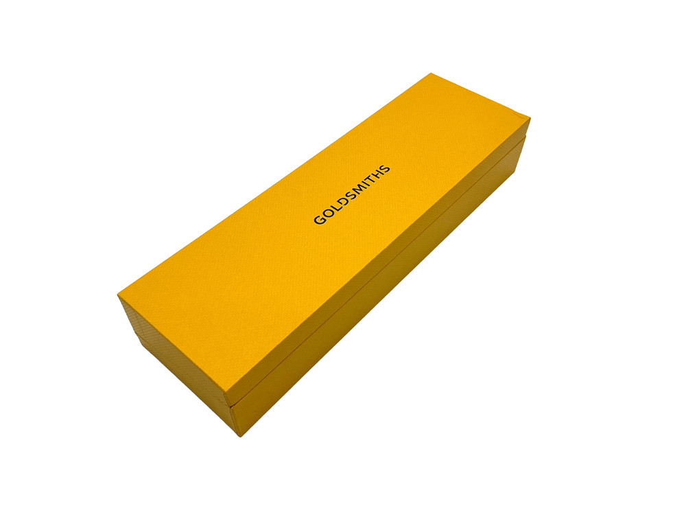 Goldsmiths Rectangular Black /White / Yellow Prestige Watch Box Presentation Set